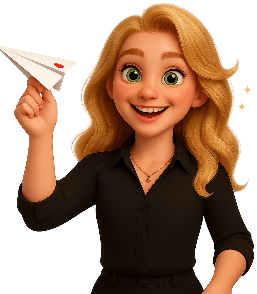 Julia schickt einen Papierflieger